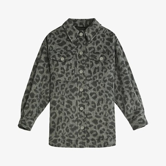 NWT Womens Size 8 Ted Baker London Oversized Animal Jacquard Shacket Jacket - Picture 1 of 10